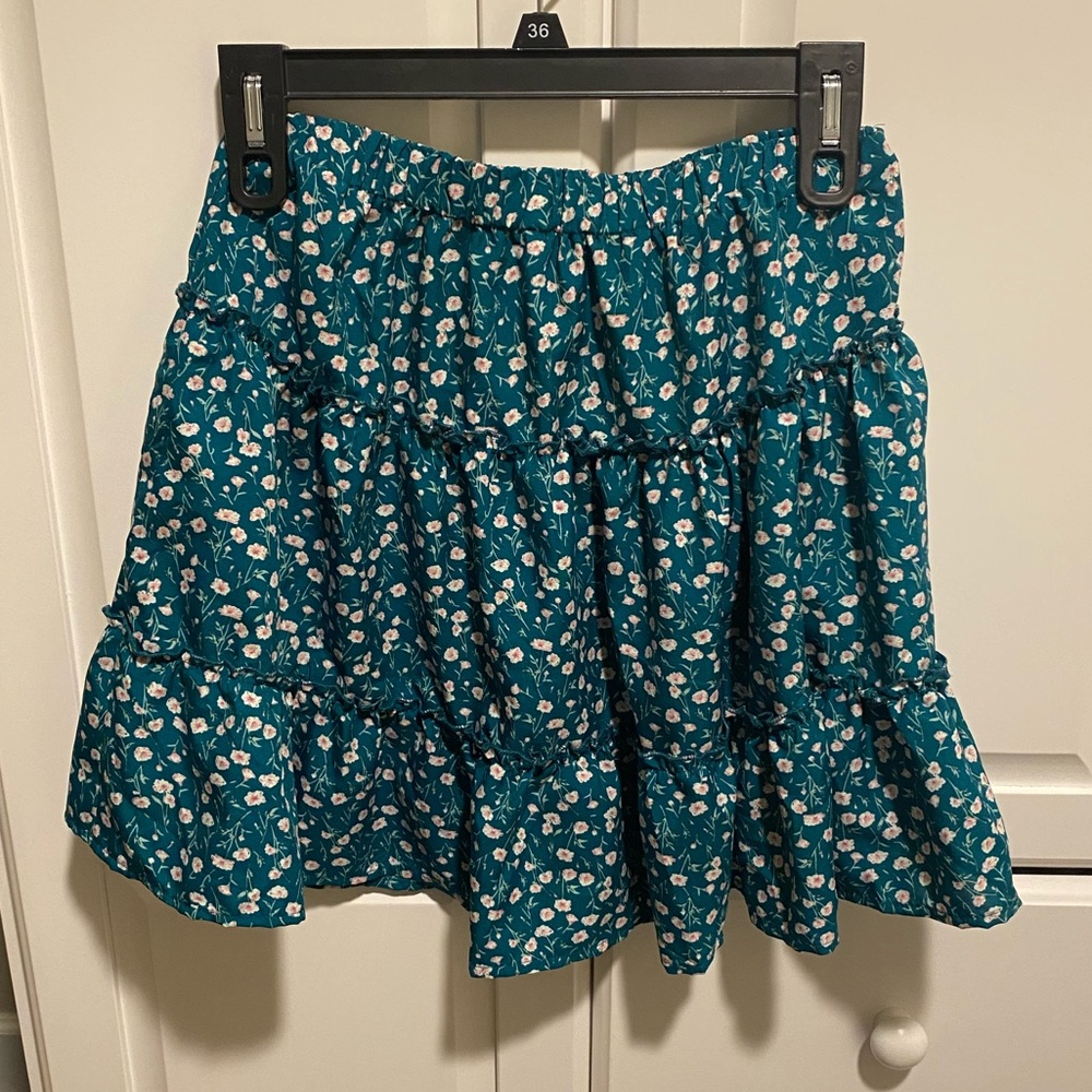 flowy floral skirt